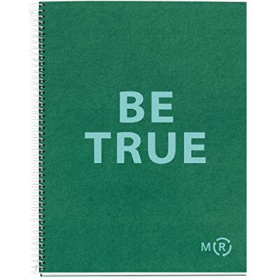 Miquelrius Be Eco A4 Notizbuch, 80 Blatt 90 g/m², 7 mm horizontale Linien, 1 Farbstreifen, fester Einband, smaragdgrüne Botschaften Miquelrius Be Eco A4 Notizbuch, 80 Blatt 90 g/m², 7 mm horizontale Linien, 1 Farbstreifen, fester Einband, smaragdgrüne Botschaften