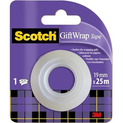 Scotch Geschenkband mit Satin-Finish, 1 Rolle, 19 mm x 25 m Transparentes Klebeband mit Satin-Finish; Ideal zum Verpacken von Geschenken, Fast Unsichtbar Scotch Geschenkband mit Satin-Finish, 1 Rolle, 19 mm x 25 m Transparentes Klebeband mit Satin-Finish; Ideal zum Verpacken von Geschenken, Fast Unsichtbar