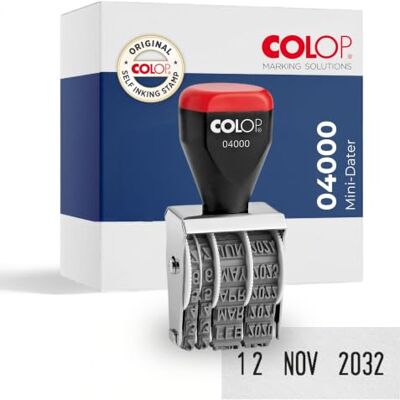 COLOP Datumstempel 04000 4 mm Schrifthöhe/4200420200, 6 x 5 x 2 cm Traditioneller Handstempel für Büro & Posteingang robuster Metallrahmen Original Produkt COLOP Datumstempel 04000 4 mm Schrifthöhe/4200420200, 6 x 5 x 2 cm Traditioneller Handstempel für Büro & Posteingang robuster Metallrahmen Original Produkt