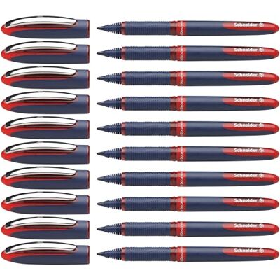 Schneider 183002 One Business Tintenroller (Dokumentenecht mit 0,6 mm Strichstärke, Made in Germany) 10er Pack, rot Schneider 183002 One Business Tintenroller (Dokumentenecht mit 0,6 mm Strichstärke, Made in Germany) 10er Pack, rot