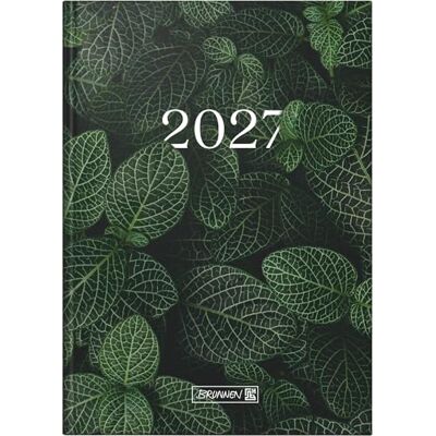 BRUNNEN Buchkalender Mod. 795 2027 „Leaves“ A5, Papier: 1 Seite = 1 Tag, Sa. und So. auf einer Seite, halbstündliche Einteilung von 7-23 Uhr, Sa. und So. stündliche Einteilung von 7-20 Uhr BRUNNEN Buchkalender Mod. 795 2027 „Leaves“ A5, Papier: 1 Seite = 1 Tag, Sa. und So. auf einer Seite, halbstündliche Einteilung von 7-23 Uhr, Sa. und So. stündliche Einteilung von 7-20 Uhr