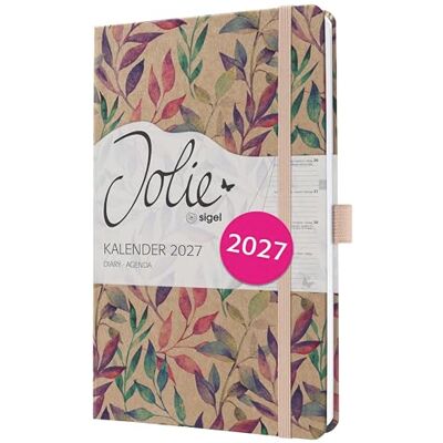 Sigel Jolie Wochenkalender 2027 A5 pink lila Hardcover aus Kraftpapier 7J815, Gummiband, Stiftschlaufe, 174 Seiten, vegan, Buchkalender, Terminplaner Taschenkalender Sigel Jolie Wochenkalender 2027 A5 pink lila Hardcover aus Kraftpapier 7J815, Gummiband, Stiftschlaufe, 174 Seiten, vegan, Buchkalender, Terminplaner Taschenkalender