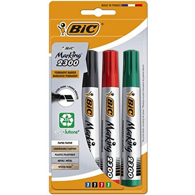 BIC Marking 2300 ECOlutions Öko Permanent Marker mit Keilspitze verschiedenen Farben, 4er Pack BIC Marking 2300 ECOlutions Öko Permanent Marker mit Keilspitze verschiedenen Farben, 4er Pack