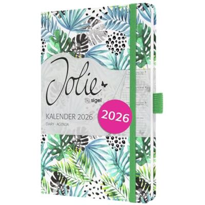 Sigel J6355 Wochenkalender 2026 ca. A5, grün, hellblau, Hardcover, Gummiband, Stiftschlaufe, Einstecktasche, 174 Seiten, vegan, Buchkalender, Terminplaner Taschenkalender Jolie Sigel J6355 Wochenkalender 2026 ca. A5, grün, hellblau, Hardcover, Gummiband, Stiftschlaufe, Einstecktasche, 174 Seiten, vegan, Buchkalender, Terminplaner Taschenkalender Jolie