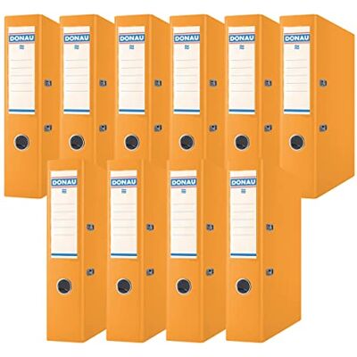 DONAU Premium Ordner Breit 10er Pack/DIN A4 / 7,5 cm / 10 Stück/Orange/Kunststoffbezug PP/Carton Papier Schlitzordner Büroordner Aktenordner Ringordner/Grünen Punkt DONAU Premium Ordner Breit 10er Pack/DIN A4 / 7,5 cm / 10 Stück/Orange/Kunststoffbezug PP/Carton Papier Schlitzordner Büroordner Aktenordner Ringordner/Grünen Punkt