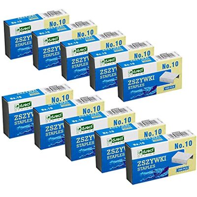 D.RECT Heftklammern 10mm Klammern für Büroheftgeräte Tacker Heftklammern Hefter Klammern Verpackung 10000 Stück 10x1000 Stück D.RECT Heftklammern 10mm Klammern für Büroheftgeräte Tacker Heftklammern Hefter Klammern Verpackung 10000 Stück 10x1000 Stück