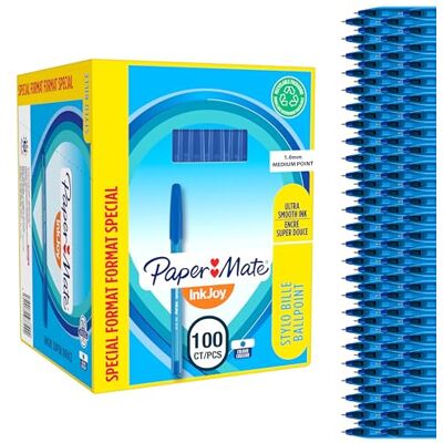 Paper Mate InkJoy 100ST Kugelschreiber mittlere Spitze (1,0 mm) Blau 100 Stück Paper Mate InkJoy 100ST Kugelschreiber mittlere Spitze (1,0 mm) Blau 100 Stück