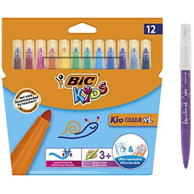 BIC Kids Marker-Set - 12 waschbare Farben - Für Kinder BIC Kids Marker-Set - 12 waschbare Farben - Für Kinder