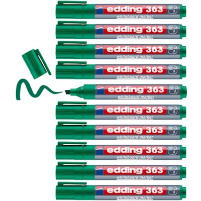 edding 363 Whiteboardmarker grün 10 Whiteboard Stifte Keilspitze 1-5 mm Boardmarker abwischbar für Whiteboard, Flipchart, Magnettafel, Pinnwand, Memoboard Sketchnotes nachfüllbar edding 363 Whiteboardmarker grün 10 Whiteboard Stifte Keilspitze 1-5 mm Boardmarker abwischbar für Whiteboard, Flipchart, Magnettafel, Pinnwand, Memoboard Sketchnotes nachfüllbar
