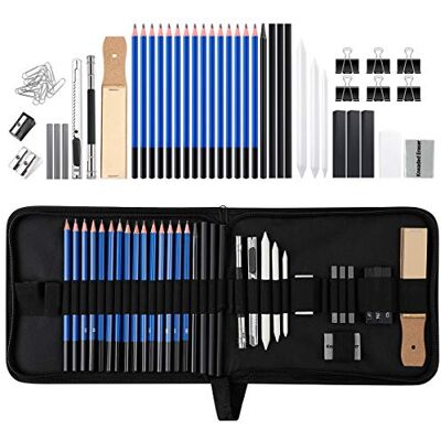 Zekkai Skizzierstifte Set, 42 Stücke Bleistift Set Zeichnen Skizzieren Stifte Profi Art Werkzeug Set Skizzierset mit Zeichnen Zubehör Set für Künstler, Anfänger, Erwachsene und Kinder Zekkai Skizzierstifte Set, 42 Stücke Bleistift Set Zeichnen Skizzieren Stifte Profi Art Werkzeug Set Skizzierset mit Zeichnen Zubehör Set für Künstler, Anfänger, Erwachsene und Kinder