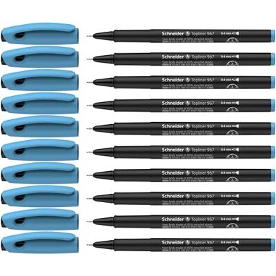 Schneider Topliner 967 Fineliner (Strichstärke 0,4 mm) 10 Stück türkis Schneider Topliner 967 Fineliner (Strichstärke 0,4 mm) 10 Stück türkis