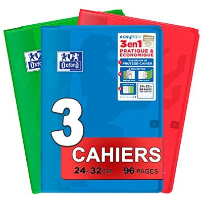 Oxford EasyBook Notizheft, groß, 24 x 32 cm, 96 Seiten, kariert, 90 g, verschiedene Farben Oxford EasyBook Notizheft, groß, 24 x 32 cm, 96 Seiten, kariert, 90 g, verschiedene Farben