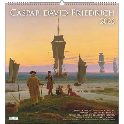 DUMONT Caspar David Friedrich 2026 – Kunst-Wandkalender 45 x 48 cm mit 12 romantischen Landschaftsgemälden, Kalender für Kunstliebhaber DUMONT Caspar David Friedrich 2026 – Kunst-Wandkalender 45 x 48 cm mit 12 romantischen Landschaftsgemälden, Kalender für Kunstliebhaber