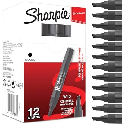 Sharpie W10 Permanentmarker Keilspitze schwarz 12er Box Sharpie W10 Permanentmarker Keilspitze schwarz 12er Box