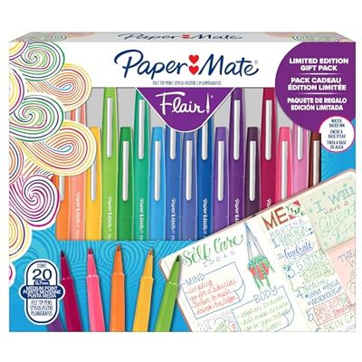 Paper Mate Flair Filzstifte Geschenkset Marker mit mittlerer Spitze (0,7 mm) Verschiedene Farbstifte Für Kinder und Erwachsene zum Ausmalenfür Tagebücher und mehr 20 Stück Paper Mate Flair Filzstifte Geschenkset Marker mit mittlerer Spitze (0,7 mm) Verschiedene Farbstifte Für Kinder und Erwachsene zum Ausmalenfür Tagebücher und mehr 20 Stück