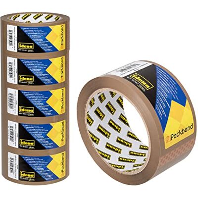 Idena 90129 Klebeband braun, 50 mm x 66 m, 6 Rollen geräuscharmes Paketband, ideal für Umzug und Versand Idena 90129 Klebeband braun, 50 mm x 66 m, 6 Rollen geräuscharmes Paketband, ideal für Umzug und Versand