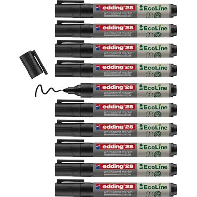 edding 28 Ecoline Whiteboardmarker schwarz 10 Whiteboard Stifte Rundspitze 1,5-3 mm Boardmarker abwischbar Whiteboard, Flipchart, Magnettafel, Pinnwand, Memoboard Sketchnotes nachfüllbar edding 28 Ecoline Whiteboardmarker schwarz 10 Whiteboard Stifte Rundspitze 1,5-3 mm Boardmarker abwischbar Whiteboard, Flipchart, Magnettafel, Pinnwand, Memoboard Sketchnotes nachfüllbar