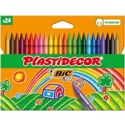BIC Plastidecor farbig Wachsmalstifte, Klassisch, 24 Stück (1er Pack) BIC Plastidecor farbig Wachsmalstifte, Klassisch, 24 Stück (1er Pack)