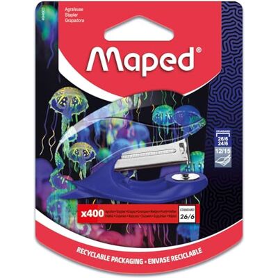Maped Heftgerät Deepsea Paradise Heftgerät für bis zu 15 Blatt Heftklammern 24/6 und 26/6 Metallmechanik Blister mit 400 Heftklammern Maped Heftgerät Deepsea Paradise Heftgerät für bis zu 15 Blatt Heftklammern 24/6 und 26/6 Metallmechanik Blister mit 400 Heftklammern