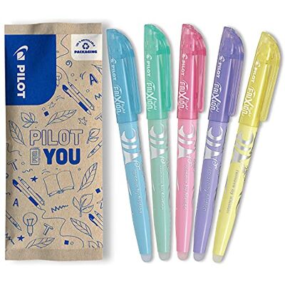 PILOT 5 FriXion Light Soft Löschbare Textmarker in Pastellfarben Blau, Grün, Rosa, Violett, Gelb Abgeschrägte Spitze Feine oder breite Strichstärke PILOT 5 FriXion Light Soft Löschbare Textmarker in Pastellfarben Blau, Grün, Rosa, Violett, Gelb Abgeschrägte Spitze Feine oder breite Strichstärke