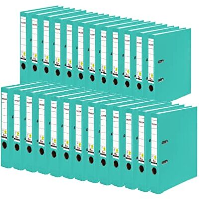 FALKEN Original 25er Pack PP-Color Kunststoff-Ordner. Made in Germany. 5 cm schmal DIN A4 Pastell-Farbe türkis Ringordner Vegan Aktenordner Briefordner Büroordner Plastikordner Schlitzordner FALKEN Original 25er Pack PP-Color Kunststoff-Ordner. Made in Germany. 5 cm schmal DIN A4 Pastell-Farbe türkis Ringordner Vegan Aktenordner Briefordner Büroordner Plastikordner Schlitzordner