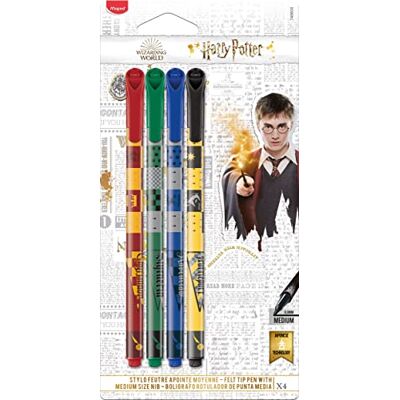 Maped Fineliner HARRY POTTER Medium 0,8 mm x4 Fineliner rot/grün/blau/gelb, 749600, Mehrfarbig Maped Fineliner HARRY POTTER Medium 0,8 mm x4 Fineliner rot/grün/blau/gelb, 749600, Mehrfarbig