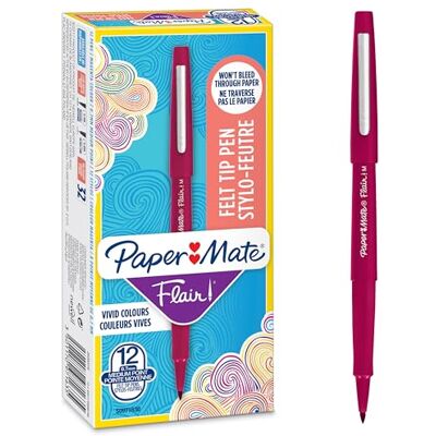 Paper Mate Flair Filzstifte mittlere Spitze (0,7 mm) Grün 12 Stück Paper Mate Flair Filzstifte mittlere Spitze (0,7 mm) Grün 12 Stück