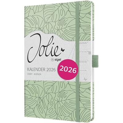 Sigel J6353 Wochenkalender 2026 ca. A5, hellgrün, schwarz, Hardcover, Gummiband, Stiftschlaufe, Einstecktasche, 174 Seiten, vegan, Buchkalender, Terminplaner Taschenkalender Jolie Sigel J6353 Wochenkalender 2026 ca. A5, hellgrün, schwarz, Hardcover, Gummiband, Stiftschlaufe, Einstecktasche, 174 Seiten, vegan, Buchkalender, Terminplaner Taschenkalender Jolie