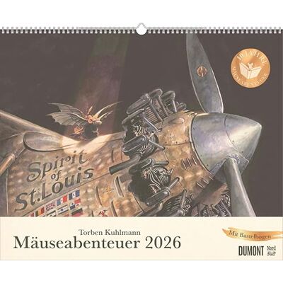DUMONT Mäuseabenteuer 2026 – Kinder-Wandkalender Querformat 52 x 43 cm – Mit Illustrationen aus Lindbergh, Armstrong, Edison, Einstein & Earhart: Torben Kuhlmann DUMONT Mäuseabenteuer 2026 – Kinder-Wandkalender Querformat 52 x 43 cm – Mit Illustrationen aus Lindbergh, Armstrong, Edison, Einstein & Earhart: Torben Kuhlmann