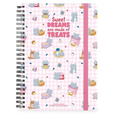 LEGAMI Spiralnotizbuch liniert Maxi, Kitty Breakfast, 21 x 29 cm für Büro, Schule, Schreiben, Hausnotizen, mit schönen und bunten Aufklebern LEGAMI Spiralnotizbuch liniert Maxi, Kitty Breakfast, 21 x 29 cm für Büro, Schule, Schreiben, Hausnotizen, mit schönen und bunten Aufklebern