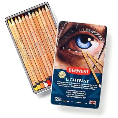 Derwent Lightfast Buntstifte, 12 Stück im Metalletui, 4 mm Runder Kern in Premium-Stärke, Cremige Textur, Ideal für Kunst, Zeichnen & Malen, Professionelle Qualität, 2302719 Derwent Lightfast Buntstifte, 12 Stück im Metalletui, 4 mm Runder Kern in Premium-Stärke, Cremige Textur, Ideal für Kunst, Zeichnen & Malen, Professionelle Qualität, 2302719