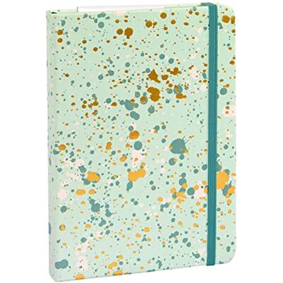 Idena 12251 Notizbuch Sparkle Mint, kariert, 14 x 20 cm, 192 Seiten, 100 g/m², mit Froschtasche, Leseband und Gummiverschluss, 1 Stück Idena 12251 Notizbuch Sparkle Mint, kariert, 14 x 20 cm, 192 Seiten, 100 g/m², mit Froschtasche, Leseband und Gummiverschluss, 1 Stück