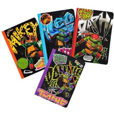 Ninja Turtles ThumbsUP TMNT Notizbücher, 4 x A6 Notizbuch, Jeweils 40 linierte Seiten, Unterschiedliche Motiven, Offizielles Merch Ninja Turtles ThumbsUP TMNT Notizbücher, 4 x A6 Notizbuch, Jeweils 40 linierte Seiten, Unterschiedliche Motiven, Offizielles Merch