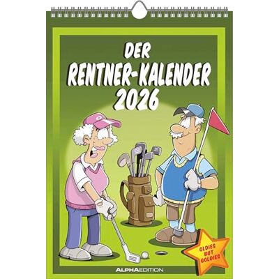 Alpha Der Rentner-Kalender 2026 – Bildkalender 23,7x34 cm – Humor-Kalender mit lustigen Cartoons – Comic-Wandkalender mit Platz für Notizen – FSC-zertifiziert Alpha Der Rentner-Kalender 2026 – Bildkalender 23,7x34 cm – Humor-Kalender mit lustigen Cartoons – Comic-Wandkalender mit Platz für Notizen – FSC-zertifiziert