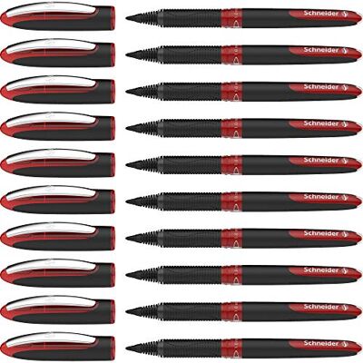 Schneider 183602 One Sign Tintenroller (dokumentenecht, Strichstärke 1.0 mm) rot, 10er Pack Schneider 183602 One Sign Tintenroller (dokumentenecht, Strichstärke 1.0 mm) rot, 10er Pack