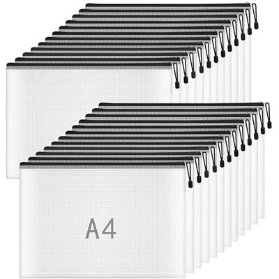NORTHERN BROTHERS Dokumententasche A4 mit Reißverschluss, 24 Stück, Dokumentenmappe A4, Zip Beutel Schwarz, Wasserdicht, Robust, für Büro Schule Haushalt NORTHERN BROTHERS Dokumententasche A4 mit Reißverschluss, 24 Stück, Dokumentenmappe A4, Zip Beutel Schwarz, Wasserdicht, Robust, für Büro Schule Haushalt