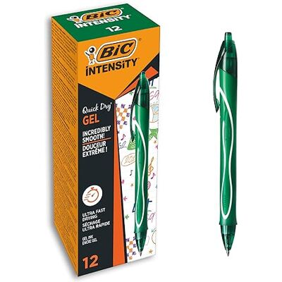 BIC Deutschland DeutschlandGel-ocity Quick Dry Gel-Roller Medium in Grün – 12er Set, 964771, 12 unidades BIC Deutschland DeutschlandGel-ocity Quick Dry Gel-Roller Medium in Grün – 12er Set, 964771, 12 unidades