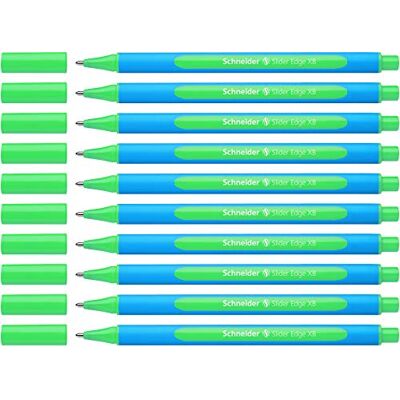 Schneider 152204 Slider Edge XB Kugelschreiber (Strichstärke: XB, dokumentenecht, Dreikant-Stift) 10er Pack,,grün Schneider 152204 Slider Edge XB Kugelschreiber (Strichstärke: XB, dokumentenecht, Dreikant-Stift) 10er Pack,,grün