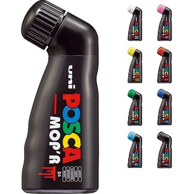 POSCA 183299 Marker MOP´R PCM-22, runde Stempelspitze 3 19 mm, schwarz, 1 Stück, ergonomische Form POSCA 183299 Marker MOP´R PCM-22, runde Stempelspitze 3 19 mm, schwarz, 1 Stück, ergonomische Form