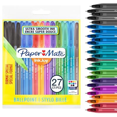 Paper Mate InkJoy 100ST Kugelschreiber mittlere Spitze (1,0 mm) farblich sortiert 27 Stück Paper Mate InkJoy 100ST Kugelschreiber mittlere Spitze (1,0 mm) farblich sortiert 27 Stück