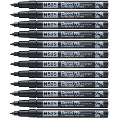 Pentel n50s Rundspitze permanent marker – Schwarz (12 Stück) Pentel n50s Rundspitze permanent marker – Schwarz (12 Stück)