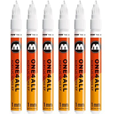 Molotow MO127102 ONE4ALL 127HS-EF Markierstift, signalweiß, 6er Packung Molotow MO127102 ONE4ALL 127HS-EF Markierstift, signalweiß, 6er Packung