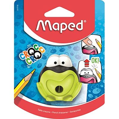 Maped Anspitzer Croc Croc Signal – Anspitzer mit Tank – für Kinder ab 3 Jahren – verspielt & innovativ – Froschform – 1 Loch – Grün Maped Anspitzer Croc Croc Signal – Anspitzer mit Tank – für Kinder ab 3 Jahren – verspielt & innovativ – Froschform – 1 Loch – Grün