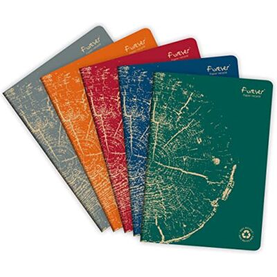 Clairefontaine 68466C Packung mit 5 Heften FOREVER Premium DIN A4, 21x29,7cm, 90g Recycling Papier, 48 Blatt, liniert, farbig sortiert, 1 Pack Clairefontaine 68466C Packung mit 5 Heften FOREVER Premium DIN A4, 21x29,7cm, 90g Recycling Papier, 48 Blatt, liniert, farbig sortiert, 1 Pack