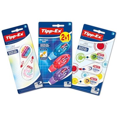 BIC Tipp-Ex Korrekturroller Set: 5 Mini Pocket Mouse in verschiedenem Design und 3 Micro Tape Twist, Ideal für Schultüte, Einschulung und Schulanfang BIC Tipp-Ex Korrekturroller Set: 5 Mini Pocket Mouse in verschiedenem Design und 3 Micro Tape Twist, Ideal für Schultüte, Einschulung und Schulanfang