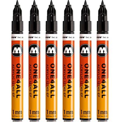 Molotow MO127101 ONE4ALL 127 HS-EF Markierstift, schwarz, 6er Packung Molotow MO127101 ONE4ALL 127 HS-EF Markierstift, schwarz, 6er Packung