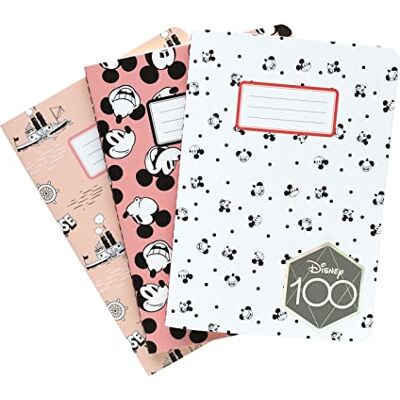 Grupo Erik Disney Mickey Mouse 3er Pack Notizbücher A5 Notizbuch klein A5 Dotted Notizblock A5 offizielles Lizenzprodukt Grupo Erik Disney Mickey Mouse 3er Pack Notizbücher A5 Notizbuch klein A5 Dotted Notizblock A5 offizielles Lizenzprodukt