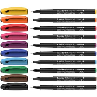 Schneider Topliner 967 Fineliner (Strichstärke 0,4 mm) 10er Etui sortiert Schneider Topliner 967 Fineliner (Strichstärke 0,4 mm) 10er Etui sortiert
