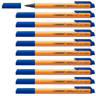STABILO Umweltfreundlicher Filzschreiber GREENpoint 10er Pack blau STABILO Umweltfreundlicher Filzschreiber GREENpoint 10er Pack blau