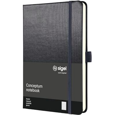 Sigel CO404 Premium Notizbuch A5 kariert grau metallic, Hardcover, 194 nummerierte Seiten, nachhaltiges Papier, mit Inhaltsverzeichnis, Stiftschlaufe, Falttasche, Gummibandverschluss, Conceptum Sigel CO404 Premium Notizbuch A5 kariert grau metallic, Hardcover, 194 nummerierte Seiten, nachhaltiges Papier, mit Inhaltsverzeichnis, Stiftschlaufe, Falttasche, Gummibandverschluss, Conceptum